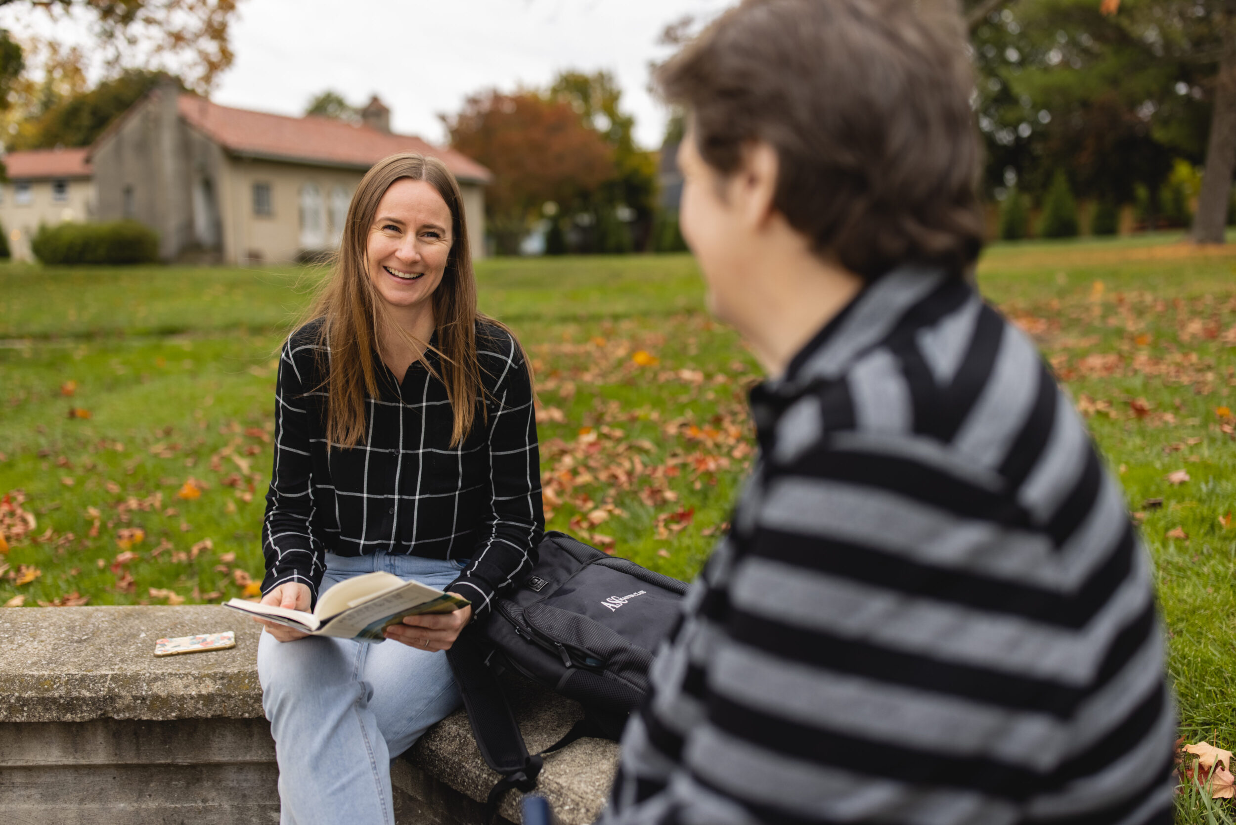 seminary students sitting outside