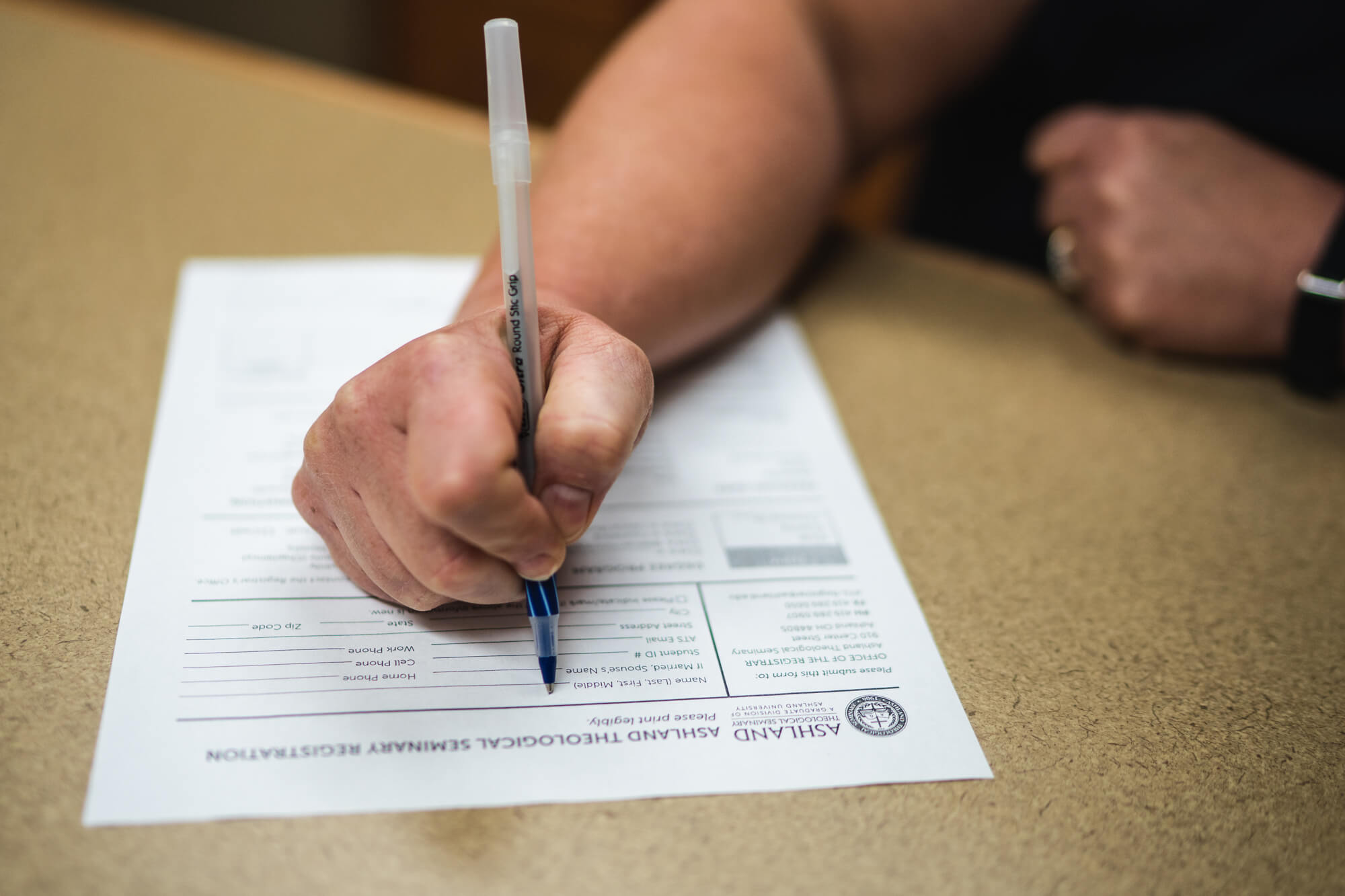 student completes seminary application