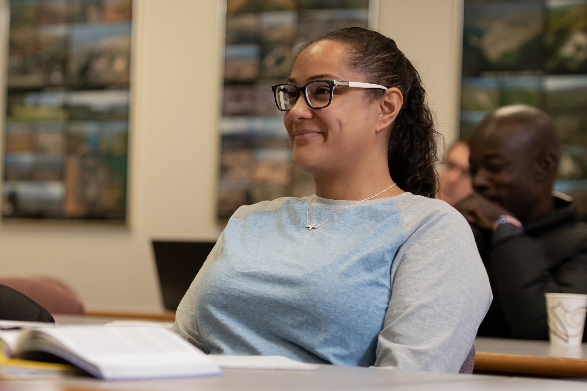 student sitting in class