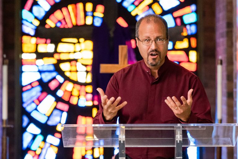 David deSilva giving a lecture